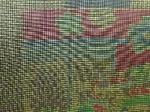 アンティーク　花に几帳模様織り出し本場泥大島紬着物(5マルキ)